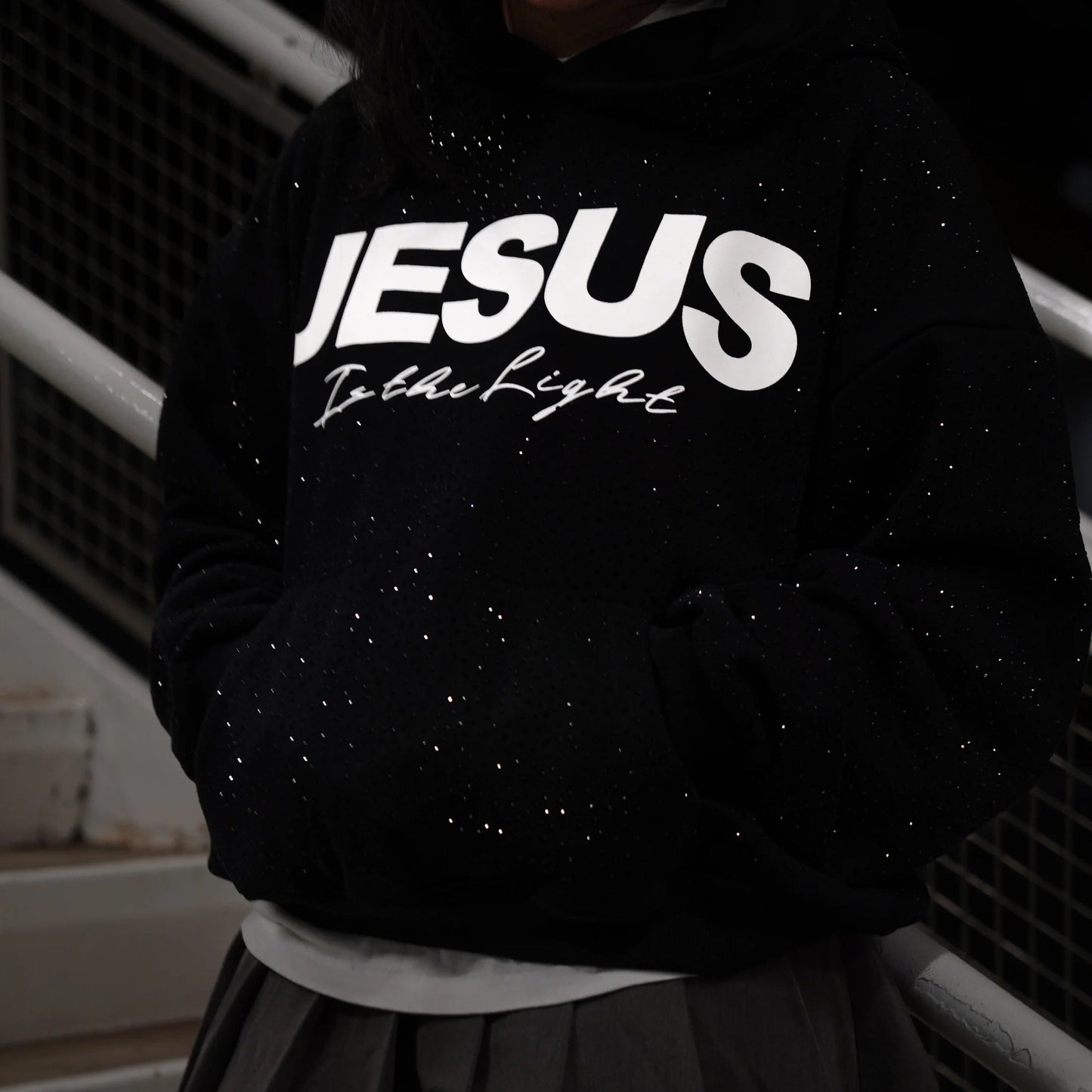 Aphea™ Jesus-In-The-Light Rhinestone Hoodie
