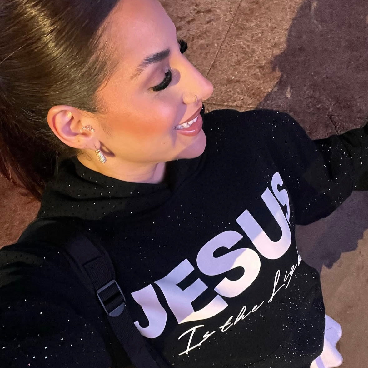 Aphea™ Jesus-In-The-Light Rhinestone Hoodie